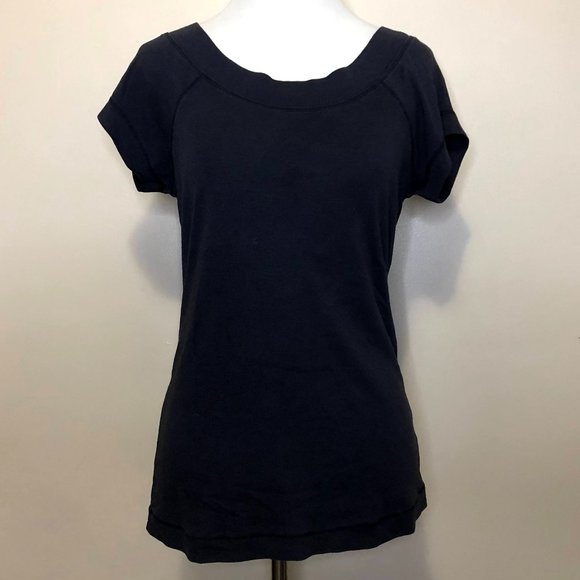 Susan Bristol Dark Grey Boatneck Short-Sleeved Tee (M) - Picture 1 of 3